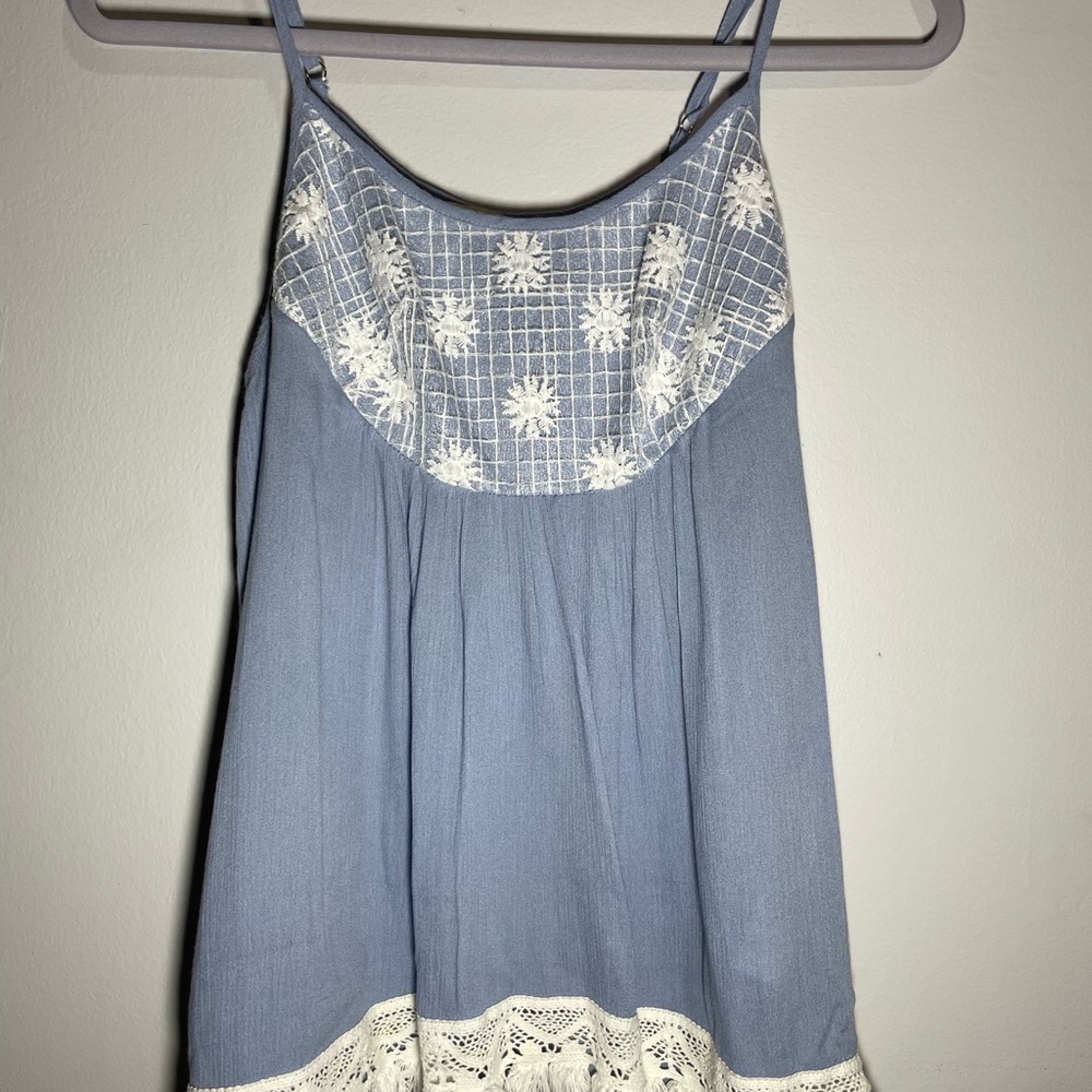 Entro Blue and White Lace Camisole